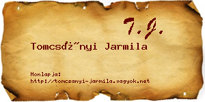 Tomcsányi Jarmila névjegykártya